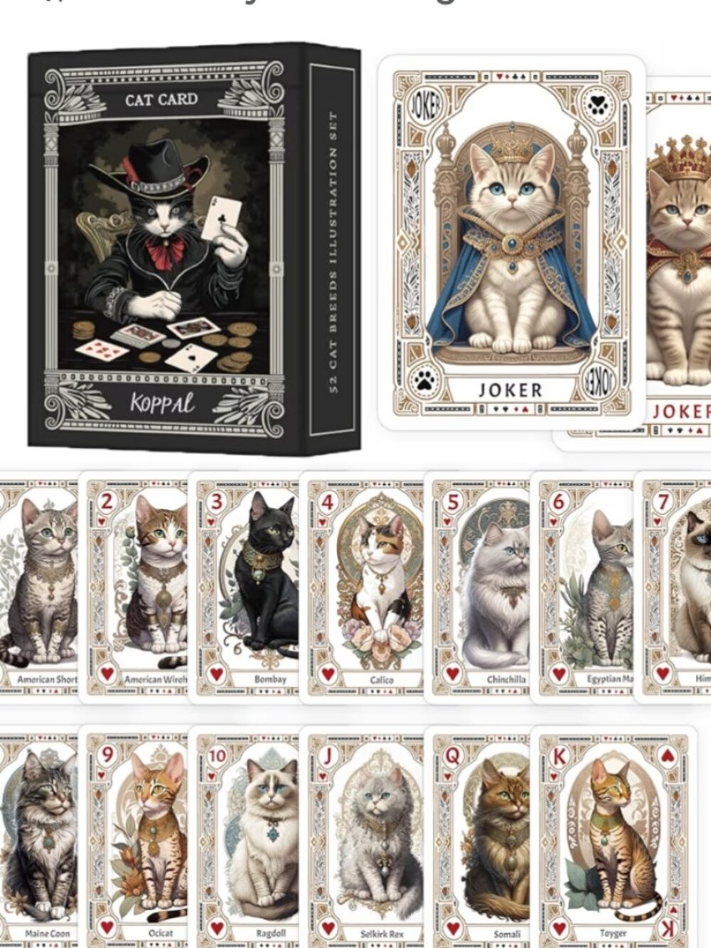 Poker Cards with Images of Cat Breeds